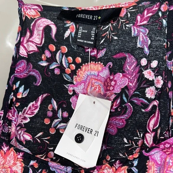 Forever 21 Black and Pink Floral Paisley Camisole - Picture 5 of 5